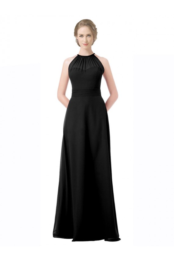 Discount Full Length Chiffon Sweetheart Bridesmaid Dress with An Illlusion Overlay