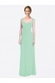 Discount Long Chiffon Bridesmaid Dress with a Sweetheart Neckline and Pleated Shoulder Straps