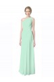 Discount One Shoulder Chiffon Bridesmaid Dress with Asymmetrical Ruched Bodice