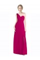 Discount Full Length Chiffon Bridesmaid Dress with One Wide Shoulder Strap