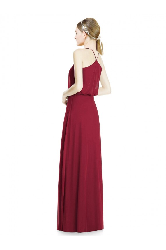 Discount Full Length V-Neck A-Line Chiffon Boho Bridesmaid Dress