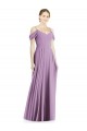 Discount Off the Shoulder Open Cowl-Back Maxi Bridesmaid Dress