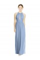 Discount Open Back Long Chiffon Halter Bridesmaid Dress