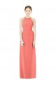 Discount Open Back Shirred Halter Chiffon Bridesmaid Dress
