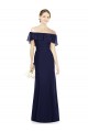 Discount Off the Shoulder Full-Length Trumpet Chiffon Bridesmaid Dress