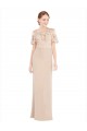 Discount Off the Shoulder Sleeves Sheath Chiffon Bridesmaid Dress / Prom Dress