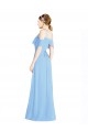 Discount Halter Frill Cold Shoulder A-Line Chiffon Bridesmaid Dress