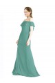 Discount Off the Shoulder Bohemian Chiffon Bridesmaid Dress