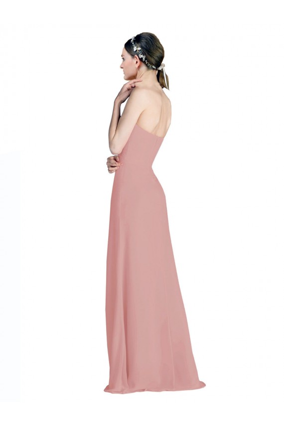 Discount Daped A-Line Chiffon Bridesmaid Dress with Pleated Sweetheart Bodice