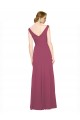 Discount V-Neckline Long Chiffon Bridesmaid Dress with Wide V-Back