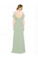 Discount Split Cold Shoulder Draped A-Line Chiffon Bridesmaid Dress
