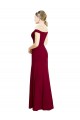 Discount Off the Shoulder Long Chiffon Bridesmaid Dress / Prom Dress with Pleats