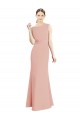 Discount Full Length Long Chiffon Bridesmaid Dress with Pleated Lace Waist