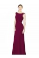 Discount Slim Chiffon Bridesmaid Dress with Embellished Capped Sleeves