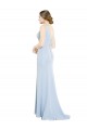 Discount Full Length Chiffon Bridesmaid Dress with Sparkly Neckline and Belt