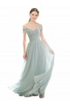 Discount Romantic Bridesmaid Dress with Embroidered Off the Shoulder Bodice