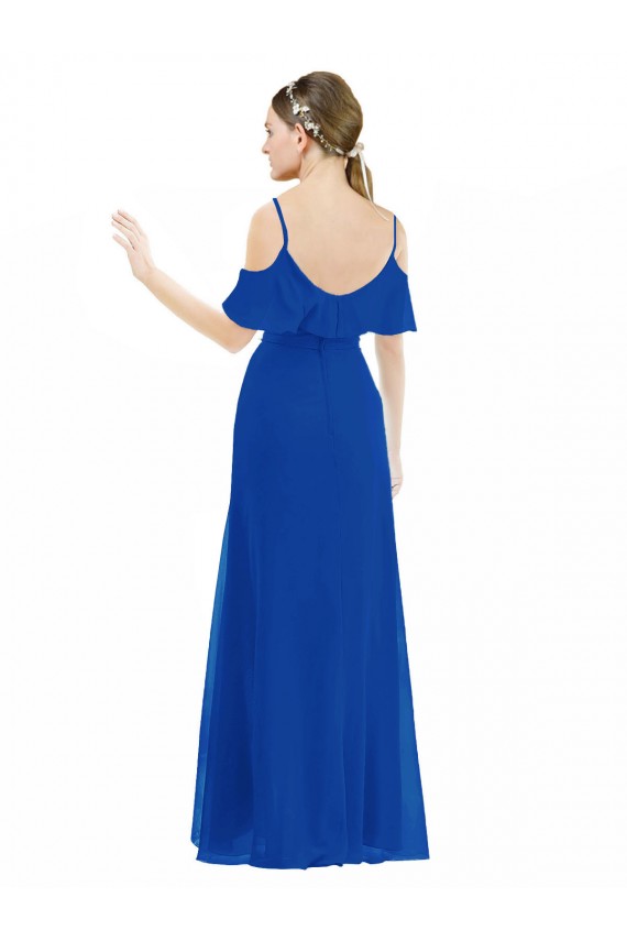 Discount High Low Boho Bridesmaid Dress with Cold Shoulder Sleeves