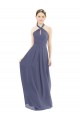 Discount High Halter Neck Chiffon Bridesmaid Dress with Twist-Tie