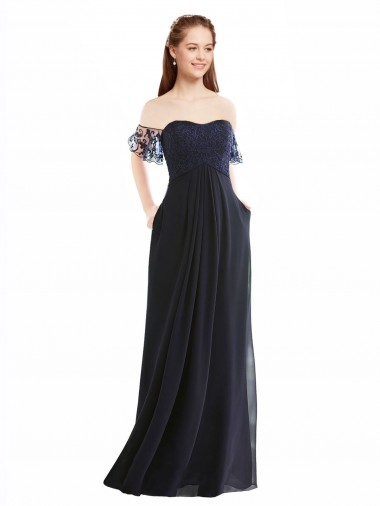 Discount Boho Bridesmaid Dress with Beaded Embroidered Bodice and Flutter Cap Sleeves