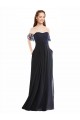 Discount Boho Bridesmaid Dress with Beaded Embroidered Bodice and Flutter Cap Sleeves
