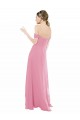Discount Fitted Sweetheart Bodice Chiffon Bridesmaid Dress with Draped Cap Sleeves