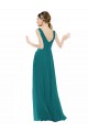 Discount Figure Flattering Chiffon Bridesmaid Dress with Draped V-Neck Bodice