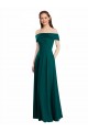 Discount Classic Off the Shoulder Chiffon Bridesmaid Dress with Cap Sleeves