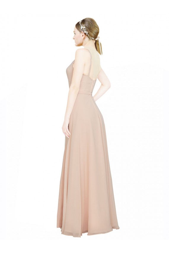 Discount Chiffon Bridesmaids Dress with Matching Chiffon Tie Sash