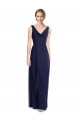 Discount Cowl Neck Deep V-Back Chiffon Bridesmaid Dress with Side Front Slits