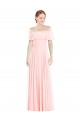 Discount Off the Shoulder Long Bridesmaid Dress With Ruffle Overlay
