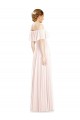 Discount Off the Shoulder Long Bridesmaid Dress With Ruffle Overlay