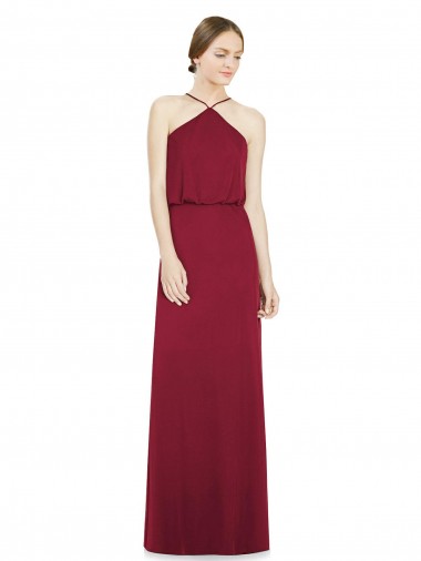 Discount Sleek Halter Neck A-Line Chiffon Bridesmaid Dress