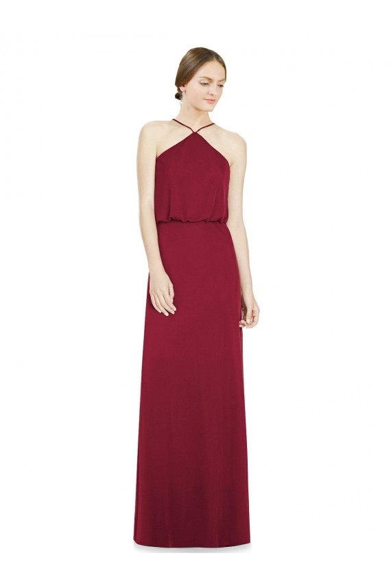Discount Sleek Halter Neck A-Line Chiffon Bridesmaid Dress