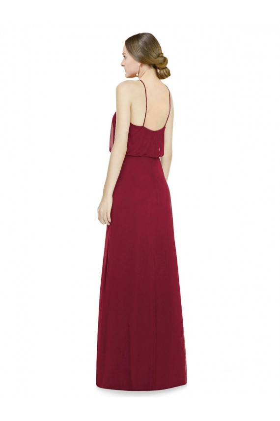 Discount Sleek Halter Neck A-Line Chiffon Bridesmaid Dress