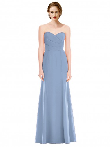 Discount Draped Strapless Sweetheart Trumpet Chiffon Bridesmaid Dress