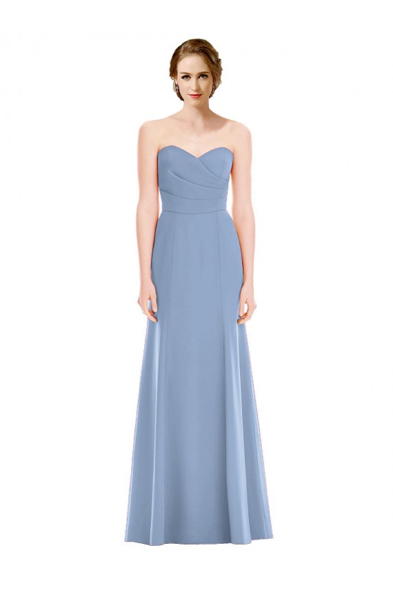 Discount Draped Strapless Sweetheart Trumpet Chiffon Bridesmaid Dress
