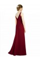 Discount Twist-Knot V-Neckline Long Chiffon Bridesmaid Dress