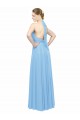 Discount Keyhole Front Sheath Chiffon Bridesmaid Dress with Open Tie Back