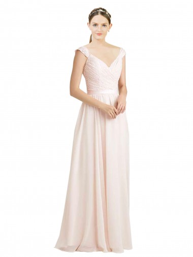 Discount Sweetheart A-Line Chiffon Bridesmaid Dress with Ruched Lace Bodice