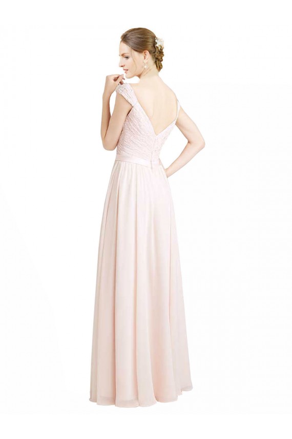Discount Sweetheart A-Line Chiffon Bridesmaid Dress with Ruched Lace Bodice