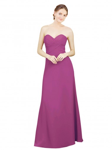 Discount Sweetheart Neckline Pleated Chiffon Bridesmaid Dress with Low Back