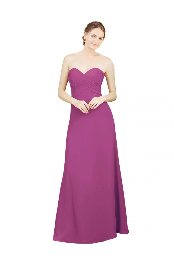 Discount Sweetheart Neckline Pleated Chiffon Bridesmaid Dress with Low Back