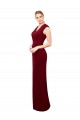 Discount Cap Sleeves Chiffon Bridesmaid Dress / Prom Dress with Pleated V-Neck Bodice