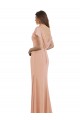 Discount Cap Sleeves Long Chiffon Bridesmaid Dress / Prom Dress with Low V-Back