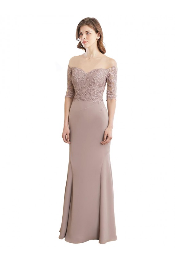 Discount Sweetheart Neckline Long Sleeves Lace Bridesmaid Dress