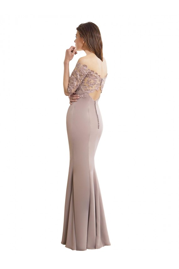 Discount Sweetheart Neckline Long Sleeves Lace Bridesmaid Dress