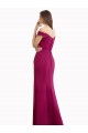 Discount Off the Shoulder Chiffon Bridesmaid Dress with Lace Appliques and Front Slit