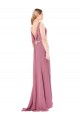Discount Long Slim Chiffon Bridesmaid Dress / Prom Dress with Beaded Waist