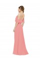 Discount Draped Off the Shoulder Sleeves Chiffon Bridesmaid Dress