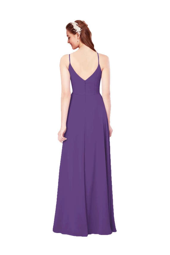 Discount High Halter Chiffon Bridesmaid Dress with Keyhole